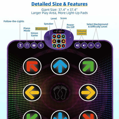 Dynamic Dance Pad | Interactive Activity Mat with Light-Up Squares | Engaging Fun for Kids Aged 3-12