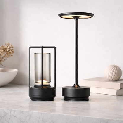 Dynamo LED Table Lamp - Touch Control, Dimmable, Copper & Crystal Finish - Ideal for Bedside or Desk Use