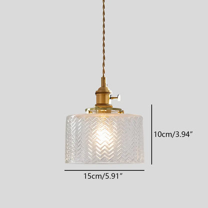 Adjustable Height Pendant Light with Clear Glass Shade Bronze Finish for Dining Table Kitchen Island Living Room Overhead Lighting