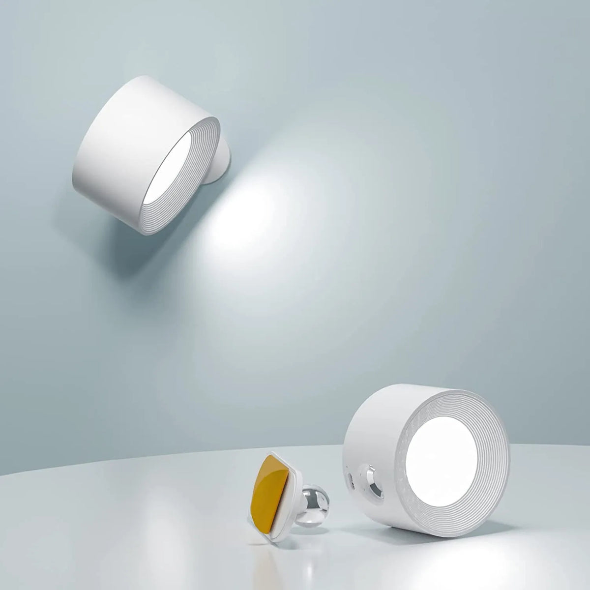 Rechargeable Wall Sconce with 360° Swivel Head – Dimmable LED Accent Light for Bedroom, Living Room, Reading Nook