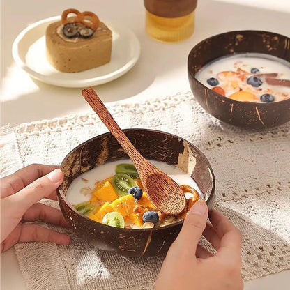 COCOLIVA – Natural Coconut Shell Bowl & Spoon Set