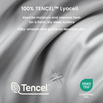 Eco-Friendly Tencel Duvet Cover Set with Cooling Technology | Lightweight & Moisture-Wicking for Comfortable Sleep