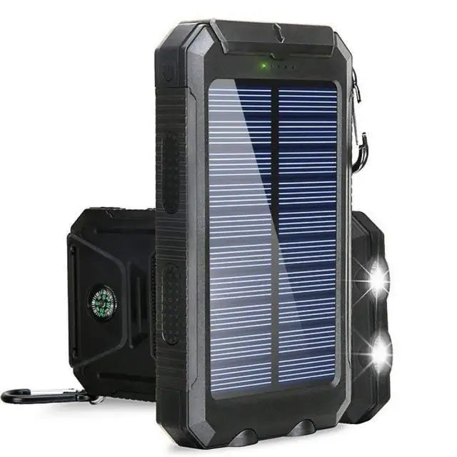 EcoCharge | 20000mAh Solar-Powered Battery Pack with LED Light | Portable Power Solution for Outdoor Adventures
