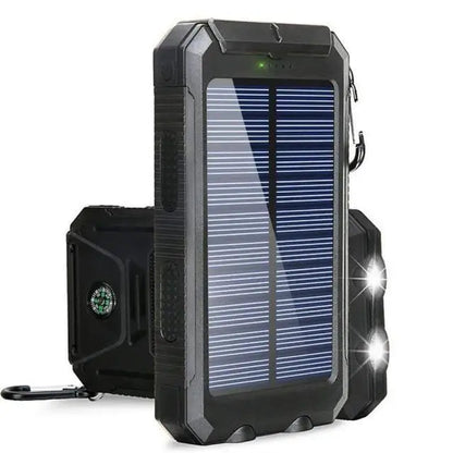 EcoCharge | 20000mAh Solar-Powered Battery Pack with LED Light | Portable Power Solution for Outdoor Adventures