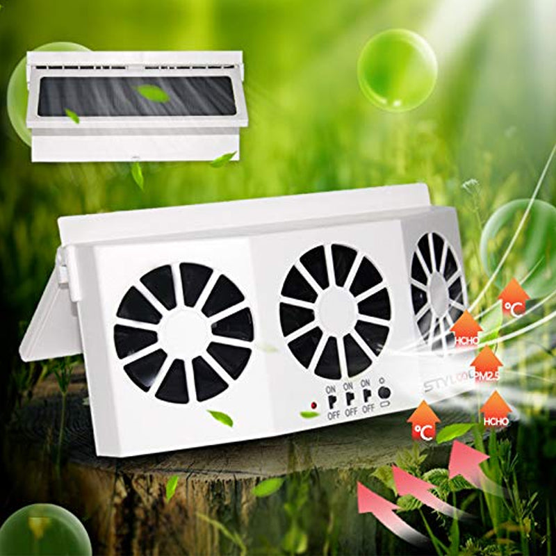 EcoVent | Solar Vehicle Exhaust Fan with Adjustable Solar Panel | Efficient Air Circulation for Heat Reduction