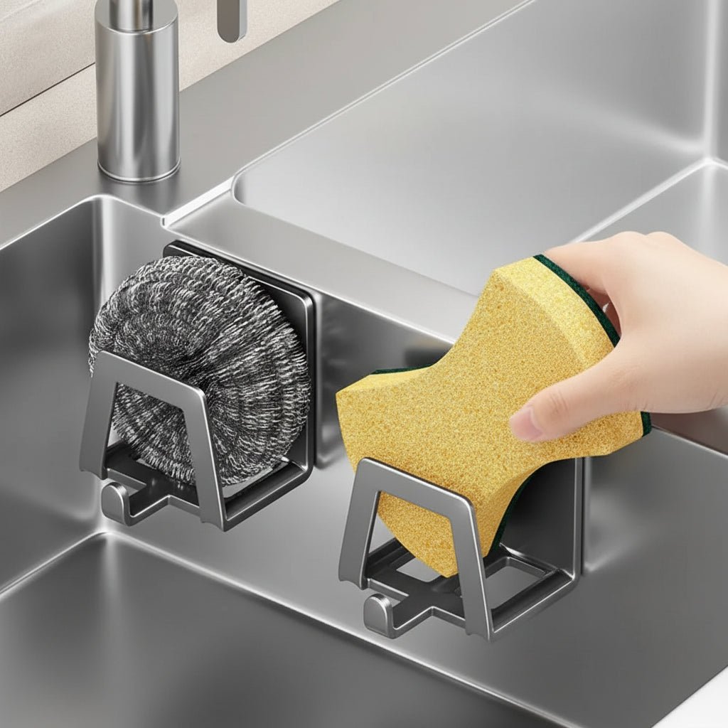 Elysian Kitchen Caddy - Organizador de acero inoxidable autoadhesivo