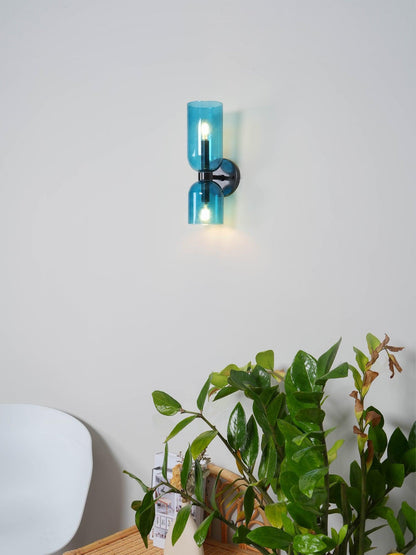 Modern Iron & Glass Double-Light Fixture for Hallway Bedroom Entryway Ambient Lighting Dimmable E14 Socket 14 in Height 6 in Depth
