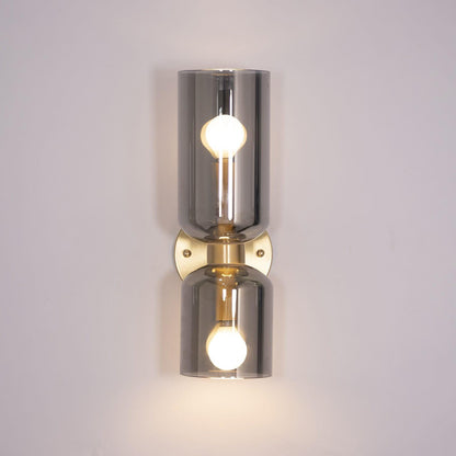 Modern Iron & Glass Double-Light Fixture for Hallway Bedroom Entryway Ambient Lighting Dimmable E14 Socket 14 in Height 6 in Depth