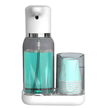 Dispensador de enjuague bucal sin esfuerzo | Diseño manos libres con volumen ajustable para un cuidado bucal higiénico