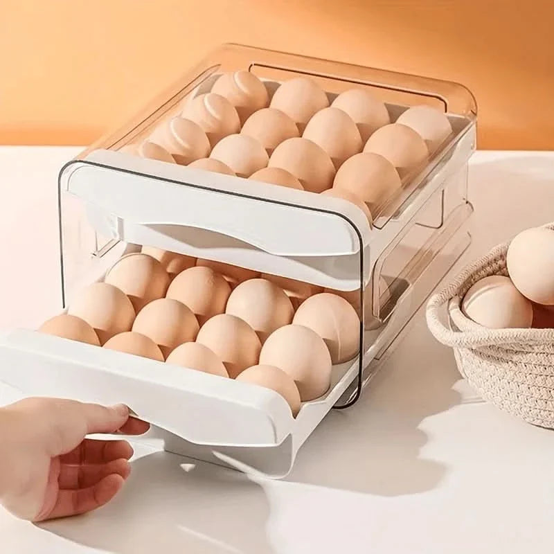 EGGLIVA – 2-Layer Refrigerator Egg Storage Box Organizer