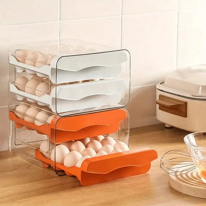 EGGLIVA – 2-Layer Refrigerator Egg Storage Box Organizer