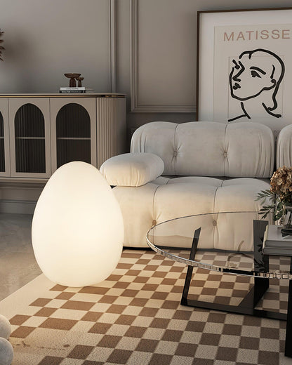Lámpara de ambiente LED en forma de huevo de 12 pulgadas con pantalla de polietileno blanco, luz de 3 modos, inalámbrica, recargable, para interiores y exteriores, luz de acento para sala de estar y patio