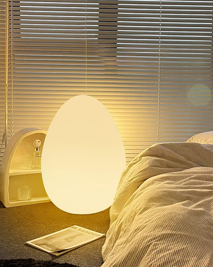 Lámpara de ambiente LED en forma de huevo de 12 pulgadas con pantalla de polietileno blanco, luz de 3 modos, inalámbrica, recargable, para interiores y exteriores, luz de acento para sala de estar y patio