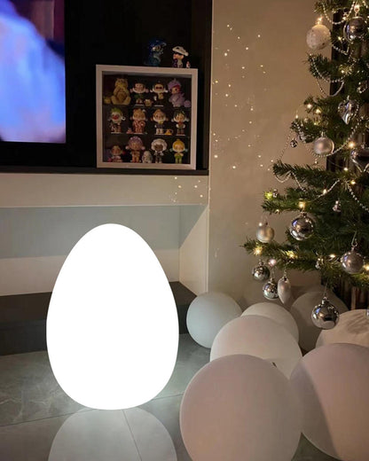 Lámpara de ambiente LED en forma de huevo de 12 pulgadas con pantalla de polietileno blanco, luz de 3 modos, inalámbrica, recargable, para interiores y exteriores, luz de acento para sala de estar y patio
