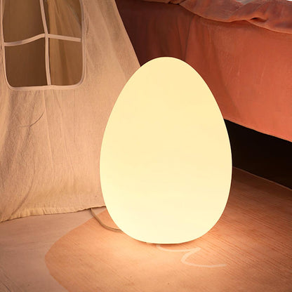 Lámpara de ambiente LED en forma de huevo de 12 pulgadas con pantalla de polietileno blanco, luz de 3 modos, inalámbrica, recargable, para interiores y exteriores, luz de acento para sala de estar y patio