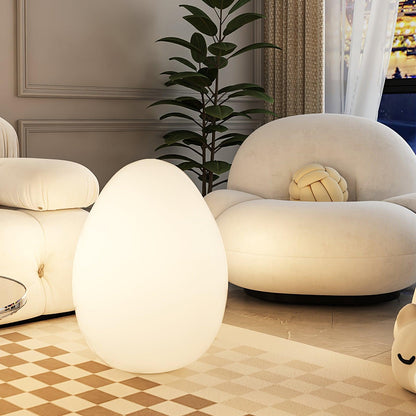 Lámpara de ambiente LED en forma de huevo de 12 pulgadas con pantalla de polietileno blanco, luz de 3 modos, inalámbrica, recargable, para interiores y exteriores, luz de acento para sala de estar y patio