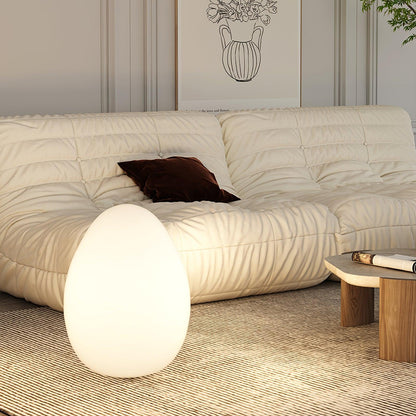 Lámpara de ambiente LED en forma de huevo de 12 pulgadas con pantalla de polietileno blanco, luz de 3 modos, inalámbrica, recargable, para interiores y exteriores, luz de acento para sala de estar y patio