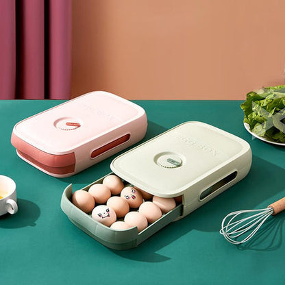 Contenedor de huevos Evara para refrigerador - Apilable con cajón extraíble
