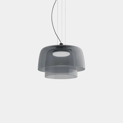 Layered Glass Bowl Ceiling Fixture 10 in Diameter Adjustable Drop Length Multi-Tone Illumination for Kitchens Dining Spaces Living Rooms Mod