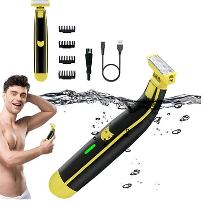 GroomEase | Recortador de vello corporal para hombre con carga USB y peines ajustables | Herramienta de aseo versátil para retoques sin esfuerzo