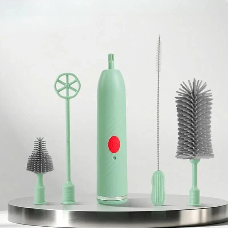 SPINCLEAN – Electric bottle brush set with 360° rotating silicone cleaning power
