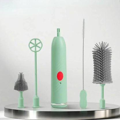 SPINCLEAN – Electric bottle brush set with 360° rotating silicone cleaning power