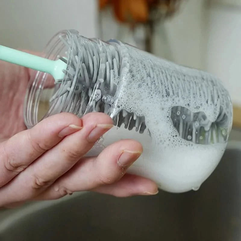 SPINCLEAN – Electric bottle brush set with 360° rotating silicone cleaning power