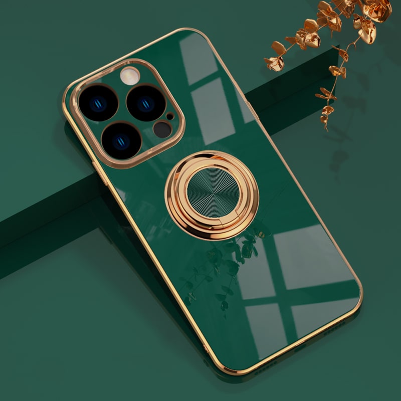 Magnetic Ring Stand iPhone Case with Shock Absorption & Microfiber Lining for iPhone 14-17 Models