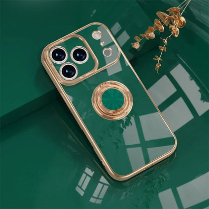 Magnetic Ring Stand iPhone Case with Shock Absorption & Microfiber Lining for iPhone 14-17 Models