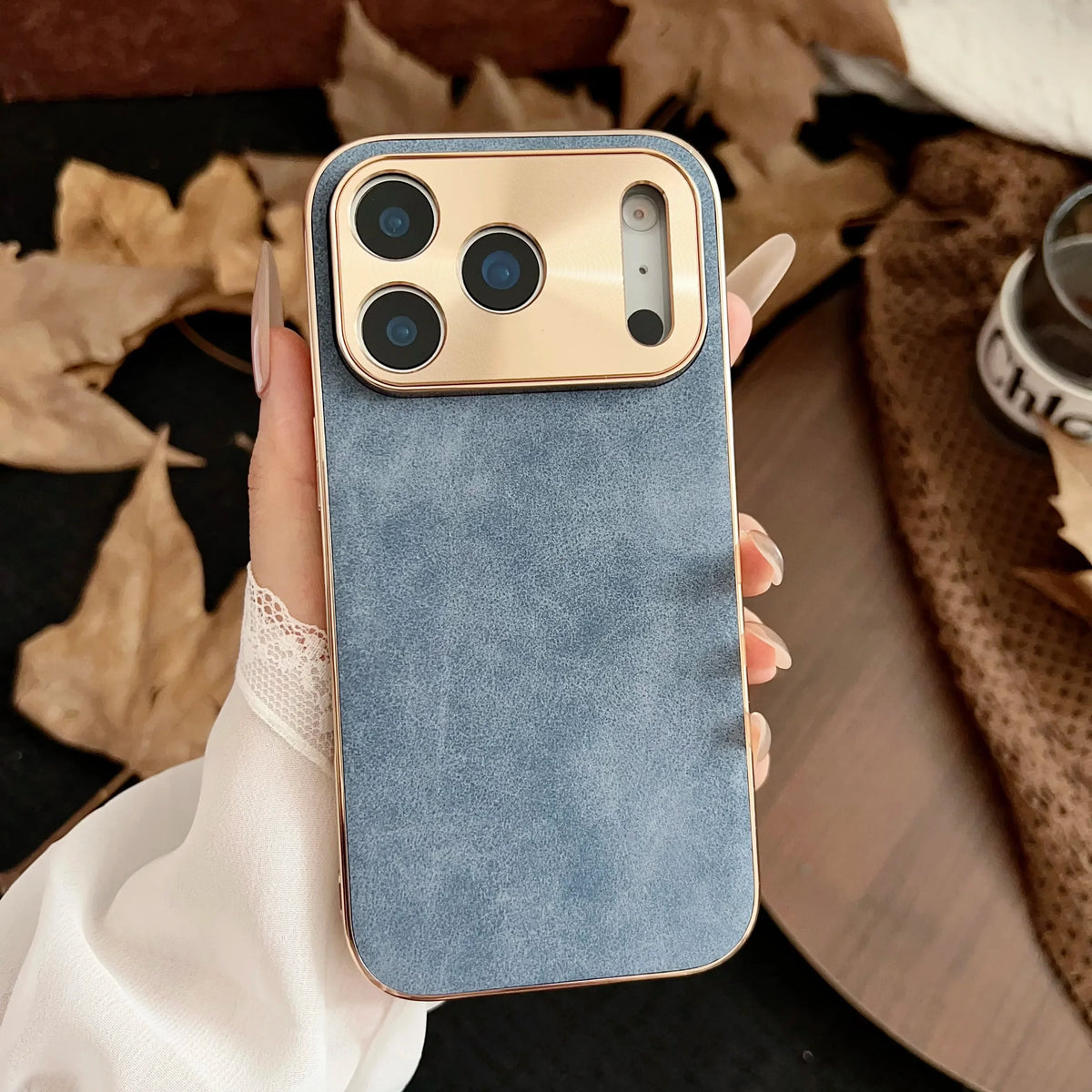 Protective iPhone Case with Luxe Metallic Frame & Textured Back for iPhone 13-17 Series