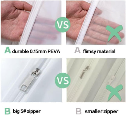 Funda elegante para vestido de novia | Almacenamiento extra grande para vestido de boda con bolsillos con cremallera para viajes seguros