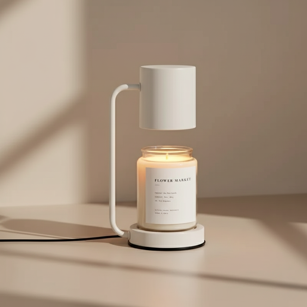 Lámpara calentadora de velas elegante | Luz eléctrica de doble propósito con brillo ajustable | Ambiente acogedor para el hogar