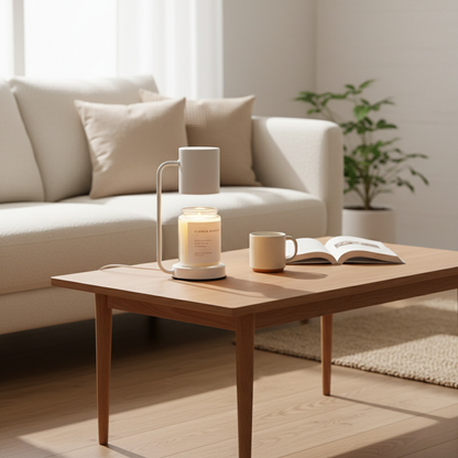 Lámpara calentadora de velas elegante | Luz eléctrica de doble propósito con brillo ajustable | Ambiente acogedor para el hogar