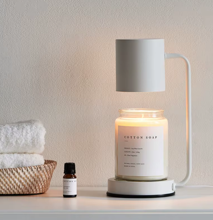 Lámpara calentadora de velas elegante | Luz eléctrica de doble propósito con brillo ajustable | Ambiente acogedor para el hogar