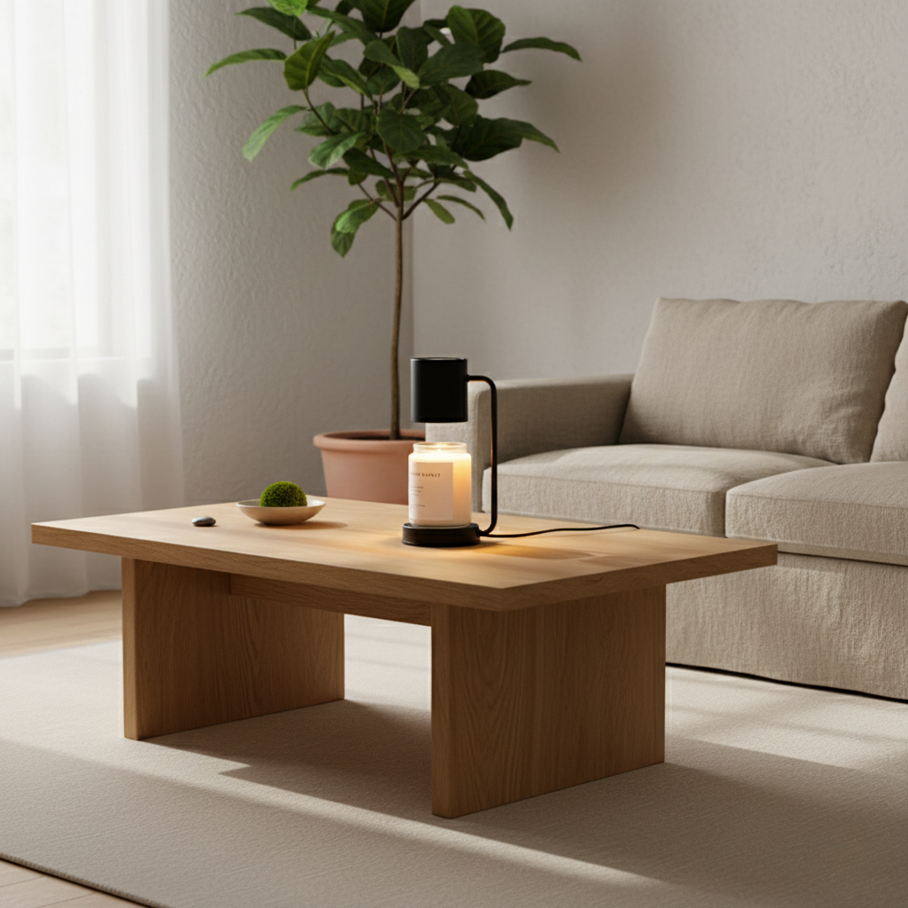 Lámpara calentadora de velas elegante | Luz eléctrica de doble propósito con brillo ajustable | Ambiente acogedor para el hogar