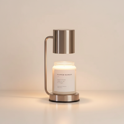 Lámpara calentadora de velas elegante | Luz eléctrica de doble propósito con brillo ajustable | Ambiente acogedor para el hogar