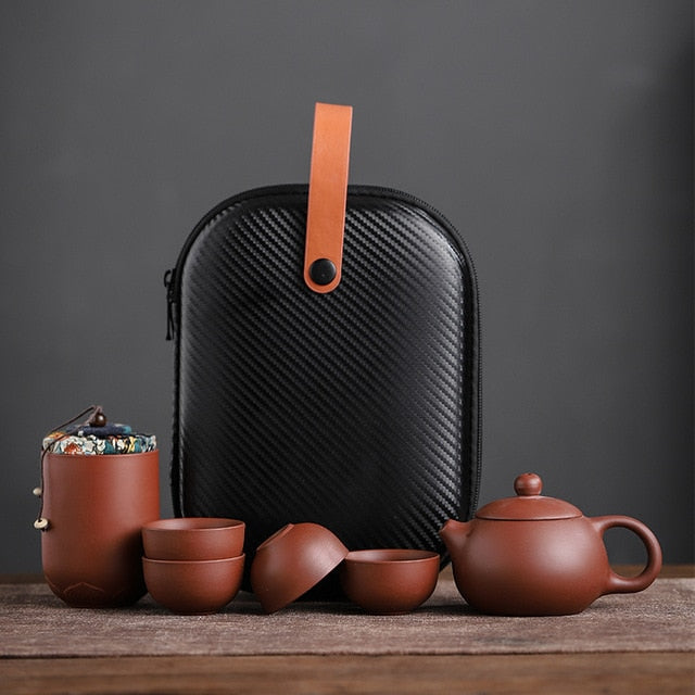 Elegant Ceramic Teapot Set with Minimalist Design | Complete Tea Experience for Home and Travel