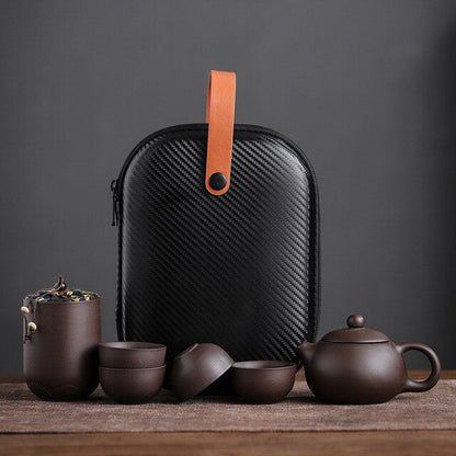 Elegant Ceramic Teapot Set with Minimalist Design | Complete Tea Experience for Home and Travel