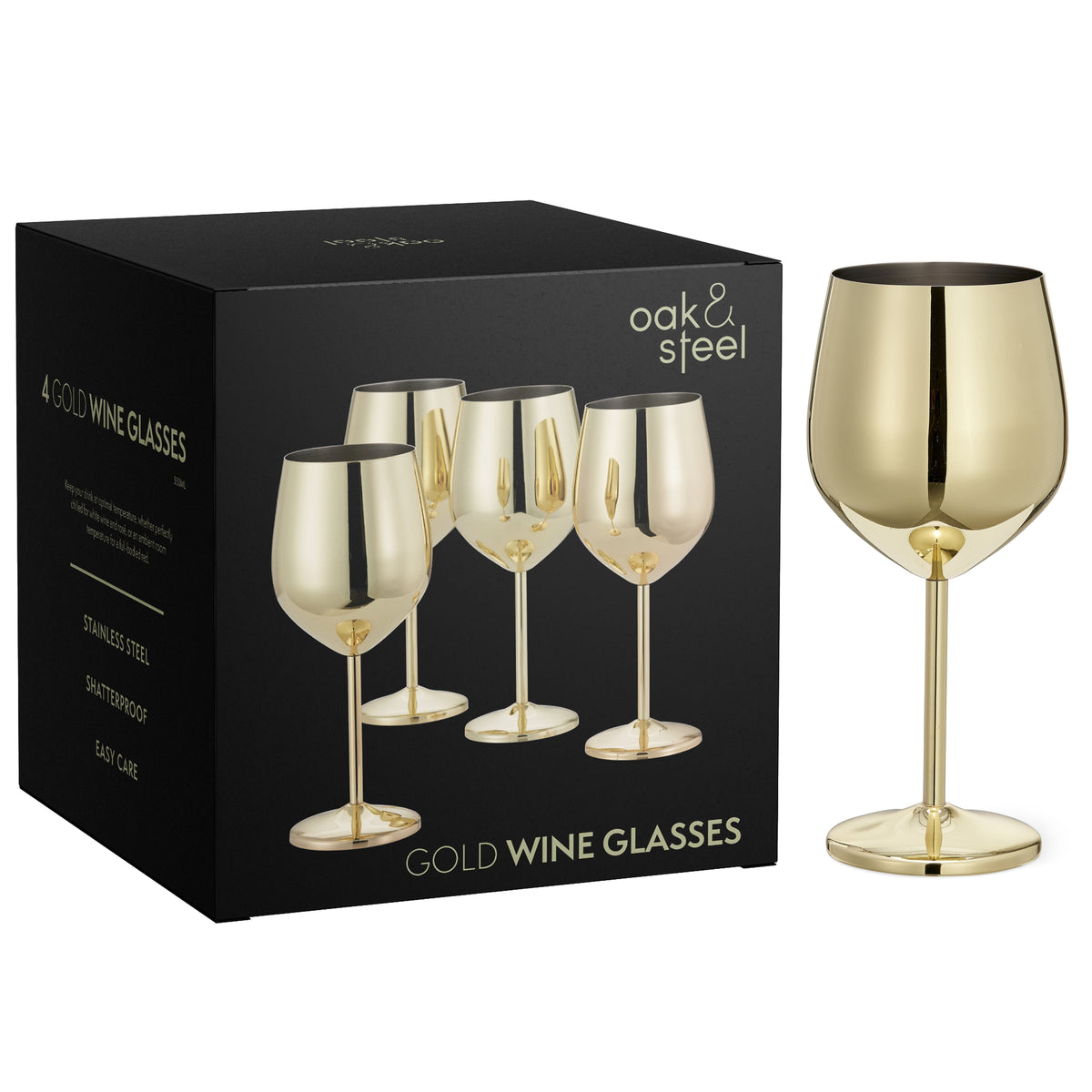 Stainless Steel Wine Glasses Gold Finish Unbreakable Metal Stemware for Wedding Party Indoor Outdoor Entertaining Bar Accessories