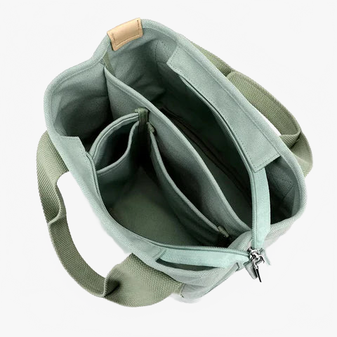 Elegant Handmade Tote Bag with Multi-Pocket Organization | Lightweight Canvas Design for Effortless Daily Use