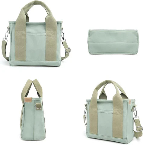 Elegant Handmade Tote Bag with Multi-Pocket Organization | Lightweight Canvas Design for Effortless Daily Use