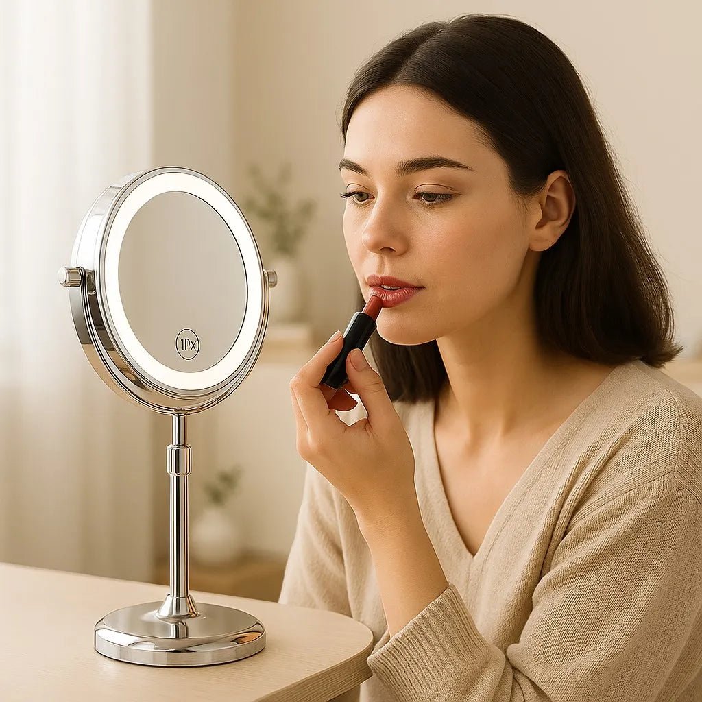 Lighted Vanity Mirror with 10X Magnification, LED Makeup Mirror with Lights, Magnifying Makeup Mirror for Bathroom