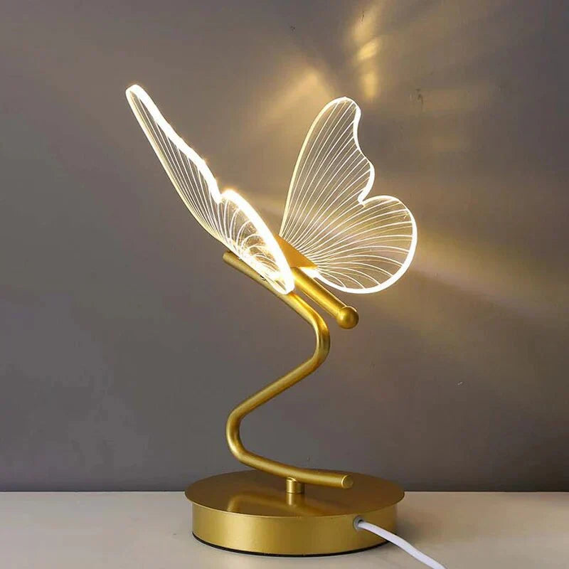 Elegant LED Table Lamp with Modern Butterfly Design for Ambient Lighting