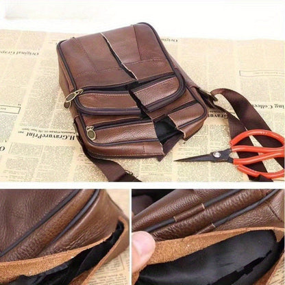 Elegant Leather Shoulder Bag for Men with Adjustable Strap | Versatile Design for Everyday Use