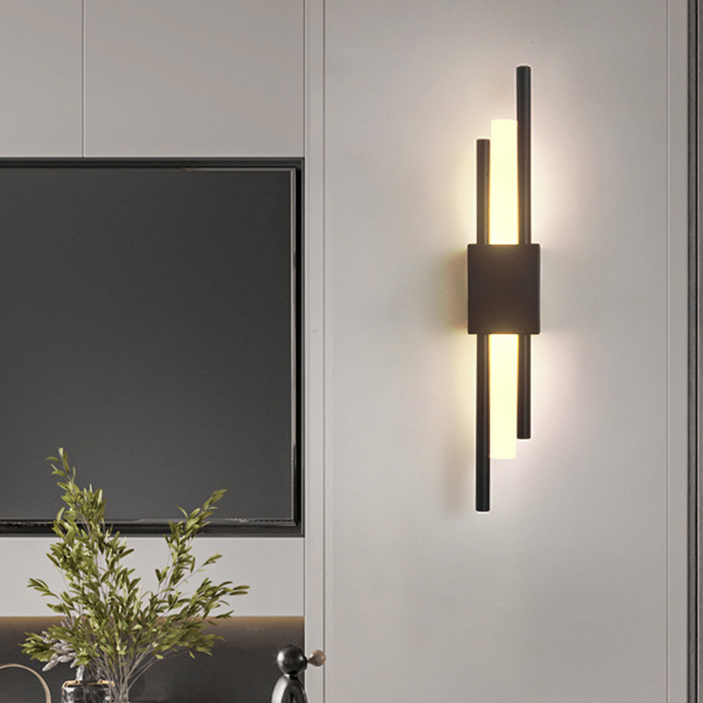 Iluminación elegante | Aplique de pared negro y dorado con diseño moderno | Lámpara con estilo para decoración del hogar