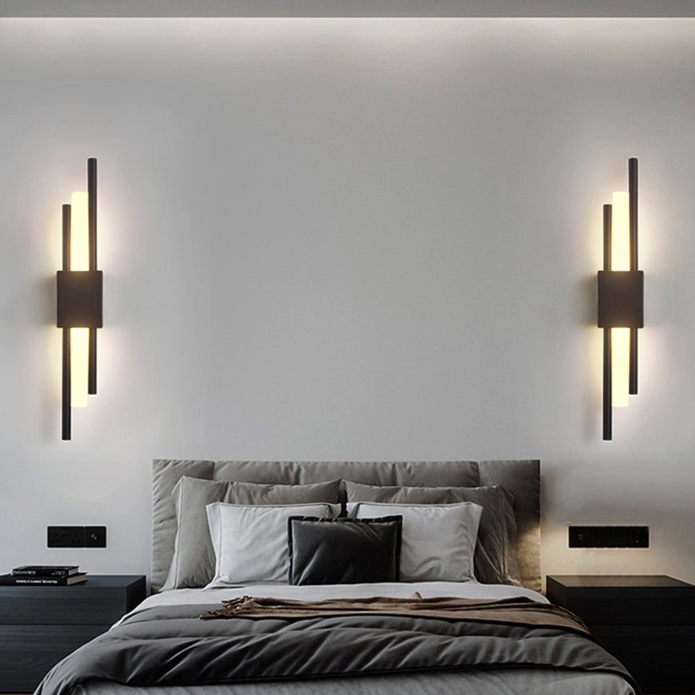 Iluminación elegante | Aplique de pared negro y dorado con diseño moderno | Lámpara con estilo para decoración del hogar