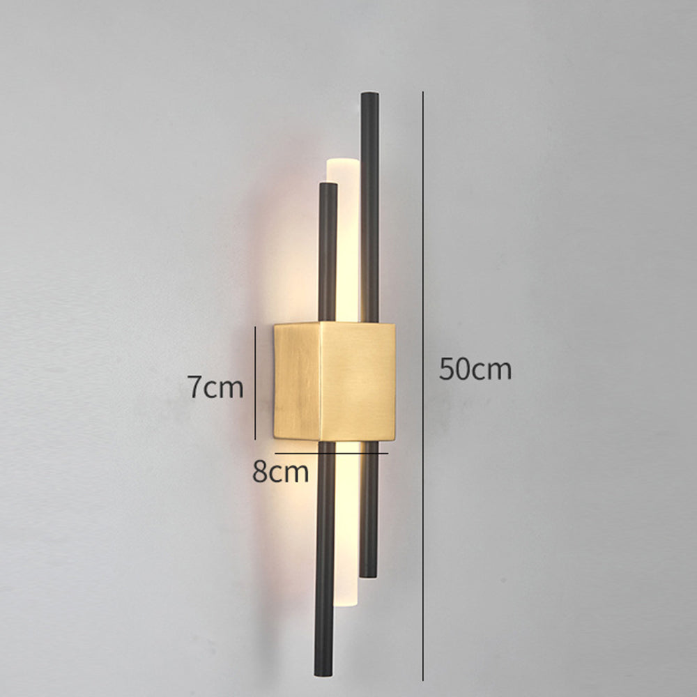 Iluminación elegante | Aplique de pared negro y dorado con diseño moderno | Lámpara con estilo para decoración del hogar