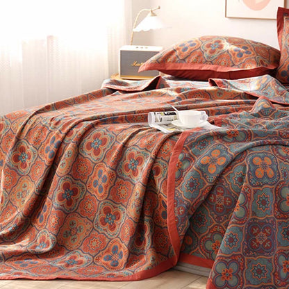 Elegant Reversible Cotton Quilt with Petal Flower Pattern for All Seasons
