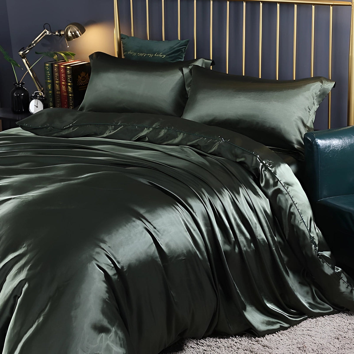 Ortekor Elegant Silk Bedding Set | Hypoallergenic Duvet Covers for Luxurious Comfort