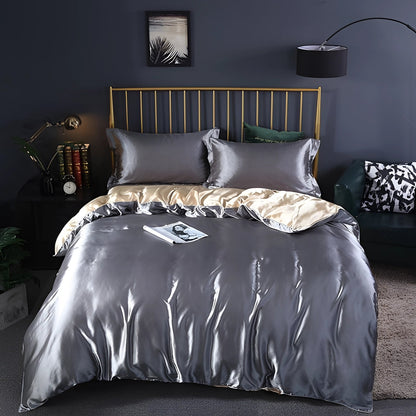 Ortekor Elegant Silk Bedding Set | Hypoallergenic Duvet Covers for Luxurious Comfort